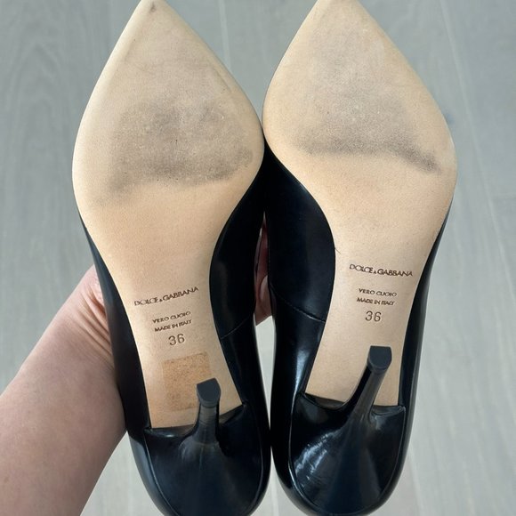 Dolce & Gabbana black leather pumps size 6/36 - Picture 7 of 12